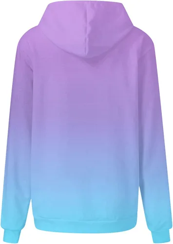 Vista 4 de Ceboyel Sudadera de gran tamaño con estampado de neón para mujer, sudadera con cordón, suéter de moda, ropa de moda de otoño 2023