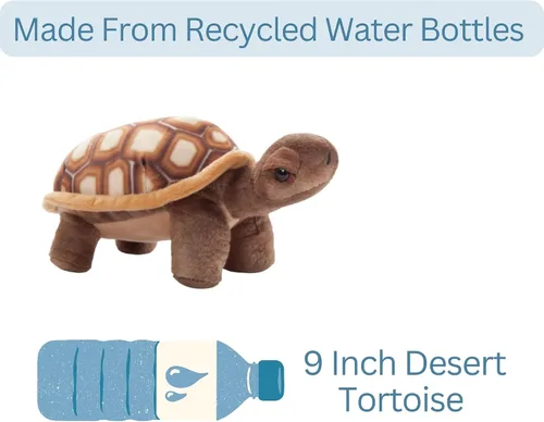 Vista 4 de The Petting Zoo Peluche de tortuga del desierto, regalos para niños, animales salvajes de la vida silvestre, tortuga del desierto de 9 pulgadas