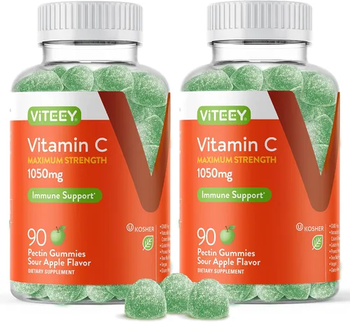 Vista 6 de Viteey - Gomitas masticables de vitamina C para adultos, 700 mg Suplemento de apoyo inmunológico extra fuerte, vegano, sin gluten, 120