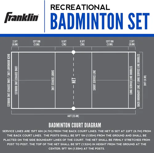 Vista 8 de Franklin Sports - Juegos de Voleibol + Bádminton - Juego de Playa + Patio Trasero - Voleibol, Bomba, Raquetas de Bádminton, Volantes, Red + Postes