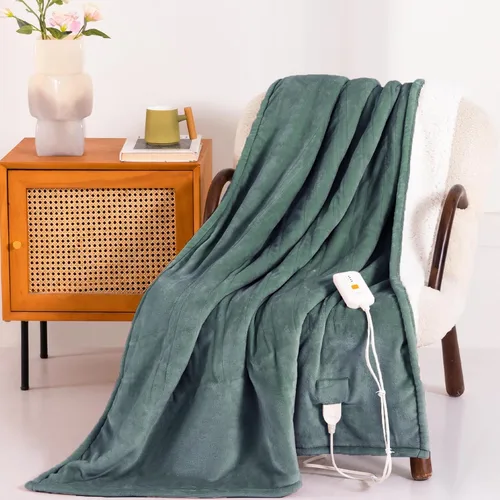 Vista 16 de Manta Eléctrica Térmica de 50" x 60" - Manta Térmica Eléctrica con 5 Niveles de Calefacción y 3 Horas de Apagado Automático, Lavable a Máquina
