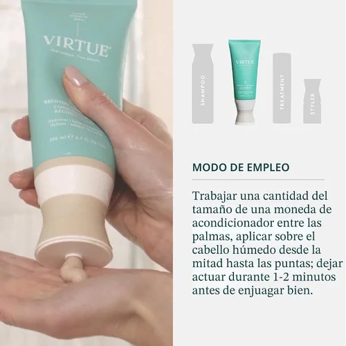 Vista 4 de VIRTUE - Juego de champú y acondicionador de recuperación para cabello dañado, 2 onzas líquidas