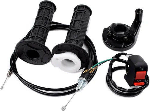 Vista 8 de 7/8 22mm puños de acelerador de goma suave con cable de giro, conjunto de acelerador para mini bicicleta de 50cc 90cc 110cc 125cc Mini/Pit/Dirt/ATV