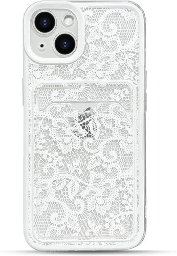 Vista 20 de NITITOP Funda para iPhone 13 transparente linda flor de encaje - flor negra negro (Black Bloom)