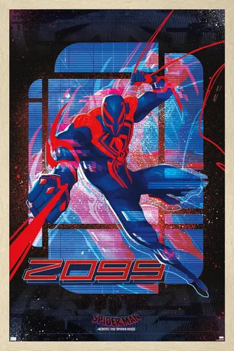 Vista 7 de Marvel Spider-Man: Across the Spider-Verse - Póster de pared de Spider-Man 2099, 22.4 pulgadas de largo x 14.7 pulgadas de ancho, versión enmarcada