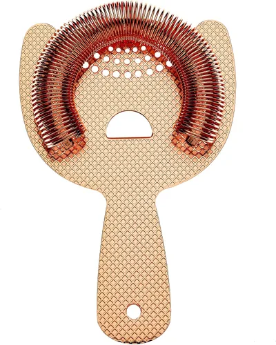 Vista 10 de Barfly Diamond Lattice Etch - Colador de barra de resorte resistente, cobre antiguo