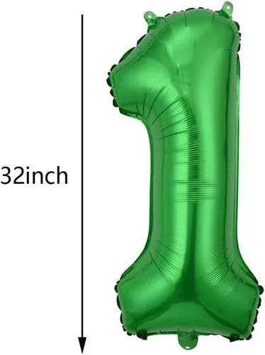 Vista 2 de 5 globos de aluminio de tractor verde para tractor número 1, globos de aluminio de Mylar para decoración de fiesta de primer cumpleaños