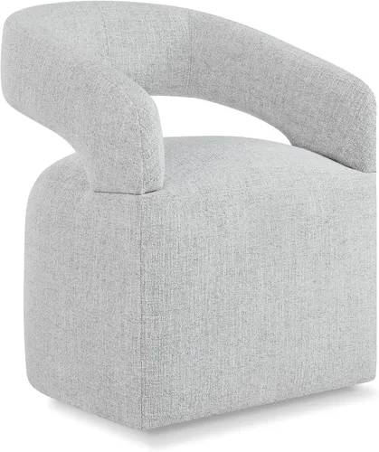 Vista 21 de KISLOT Juego de 1 sillas de comedor tapizadas con ruedas, color beige crema