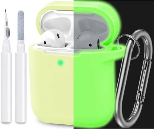 Vista 17 de Funda compatible con AirPods, cubierta protectora de silicona completa a prueba de polvo diseñada para Apple AirPods de 1.ª y 2.ª