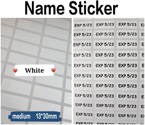 Vista 6 de 206 calcomanías con nombre personalizadas, 6 estilos diferentes【10 x 33 mm】(0.4 x 1.3 pulgadas)/adhesivo impermeable con nombre, adhesivo de nombre