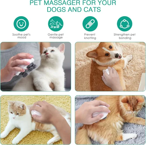 Vista 3 de ORIA Masajeador eléctrico de cuero cabelludo, masajeador eléctrico para mascotas para gatos y perros, masajeador de cabeza recargable portátil con 5