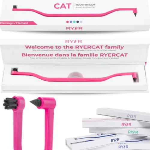 Vista 12 de RYERCAT Cepillo de dientes para gatos de doble cara, micro cabeza para Amatista Púrpura
