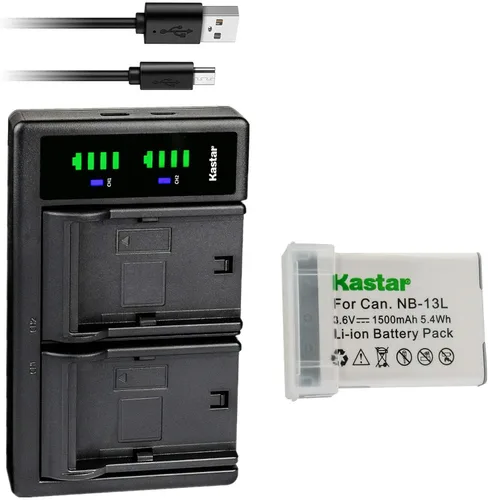 Vista 8 de Kastar Reemplazo del cargador de batería USB NB-13L LTD2 para Canon PowerShot G7 X Mark III, PowerShot G9 X, PowerShot G9 X Mark II, PowerShot SX620