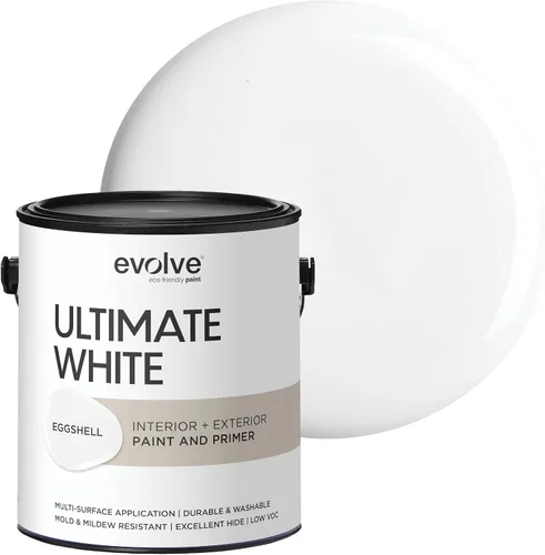 Vista 13 de EVOLVE Pintura blanca e imprimación definitiva en uno, blanco cáscara de huevo, 1 cuarto de galón, interior y exterior, cobertura de una capa