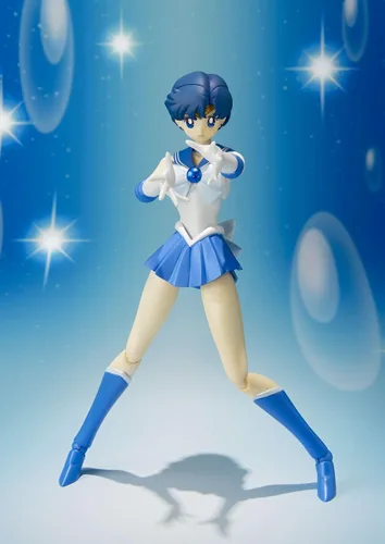 Vista 7 de TAMASHII NATIONS Bandai S.H. Figuarts Sailor Mercury Sailor Moon Figura de acción Sailor Moon - Figura de acción de 6 pulgadas S.H. Serie Figuarts