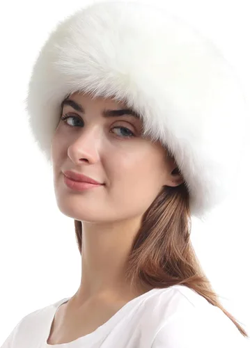 Vista 14 de Diadema de piel sintética con elástico para orejeras de invierno para mujer Negro