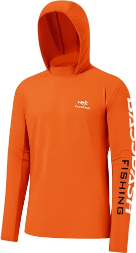 Vista 14 de BASSDASH UPF 50+ - Sudadera con capucha para hombre, protección solar UV, manga larga, rendimiento
