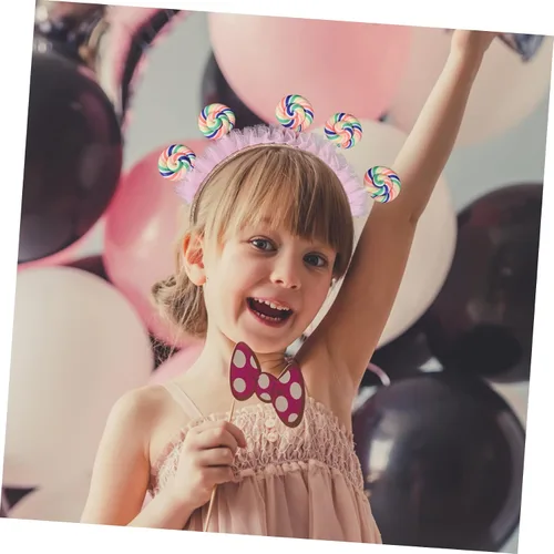 Vista 5 de Diadema de piruleta para cumpleaños, accesorios para el cabello, accesorios kawaii, diadema para niña de flores, accesorios para el cabello