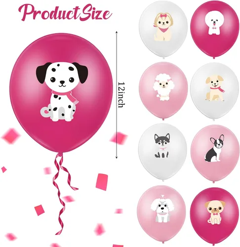 Vista 2 de Threan 36 globos para cachorros, globos para perros de 12 pulgadas, decoraciones de cumpleaños, suministros de fiesta temática de perros