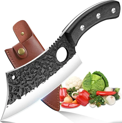 Vista 9 de ROCOCO Cuchillo de cuchillo vikingo para cumpleaños, diseño de hacha
