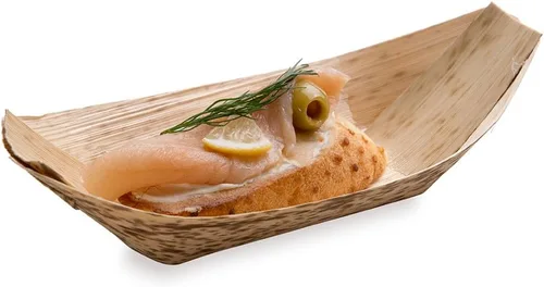 Vista 7 de Restaurantware Vajilla de bambú desechable de 7.25 pulgadas, 100 barcos de bambú, platos de bambú natural redondos de primera calidad, medianos