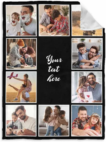 Vista 13 de InterestPrint Manta personalizada para papá de parte de hija e hijo, manta de cama personalizada con el texto "Best Dad Ever" con Love You Daddy, 7