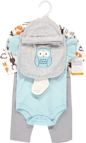 Vista 2 de Hudson Baby Conjunto de canastilla de algodón unisex para bebé