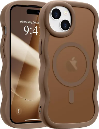 Vista 70 de Pepmune - Funda para iPhone 12 Pro Max con marco ondulado y estructura rígida, color mate claro, cubierta trasera unisex, compatible con Magsafe