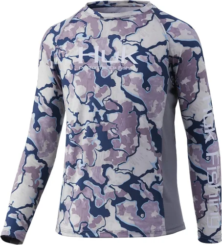 Vista 55 de HUK Camisa unisex de camuflaje Pursuit para niños Camisa de manga larga para niños Sotavento de roble musgoso