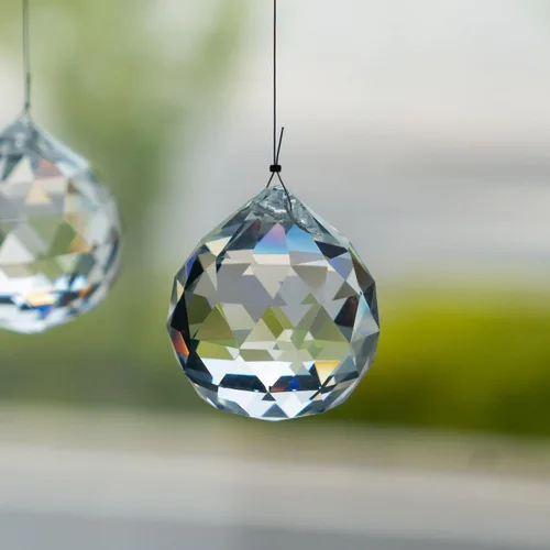 Vista 4 de Crystalsuncatcher - 10 piezas de lámpara de araña de cristal de cristal, piezas de prismas de cristal arcoíris, piezas de bricolaje, adornos de bola