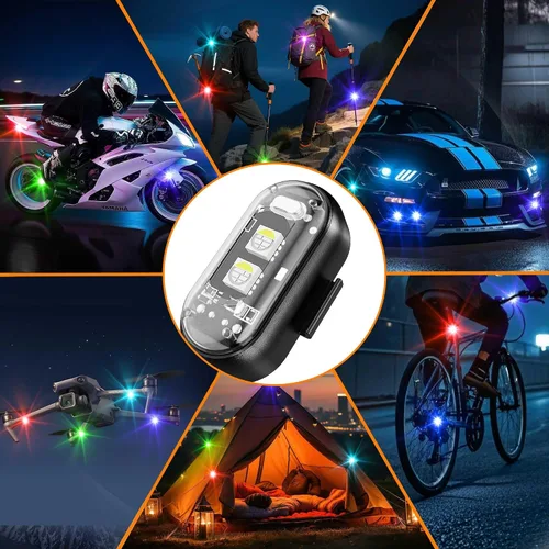 Vista 7 de 8 luces estroboscópicas LED inalámbricas, luz estroboscópica LED inalámbrica de alto brillo, 8 colores, 10 modos de flash, carga USB, impermeable
