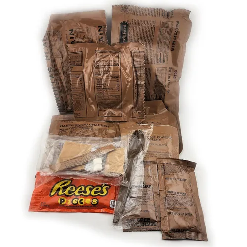 Vista 2 de Allgo Outdoors Military Spec MRE Meals Ready To Eat BBQ Pork Wrap - Menú 3 - Alimentos de supervivencia