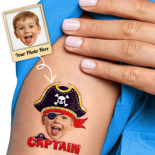 Vista 9 de 96 tatuajes temporales de barco pirata precortados para recuerdos de fiesta de niños Suministros de cumpleaños con temática náutica, decoraciones