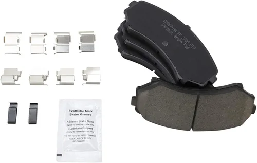 Vista 5 de TRQ Kit de pastillas de freno delanteras y traseras y rotores Kit de productos químicos de freno, pastillas de freno de cerámica compatible
