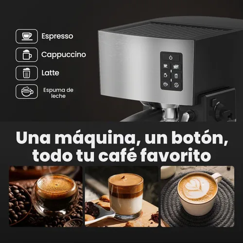 Vista 3 de Cafetera Espresso 20 Bares - Cafetera de Espresso y Café con Espumador Automático de Leche, Máquina de Cappuccino, Cafetera de Latte para Hogar