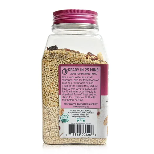Vista 4 de Pereg Quinoa con nueces y bayas (10.58 onzas x 6 unidades) Granos de quinua Vegano, sin OMG, sin gluten y certificado Kosher Grano entero