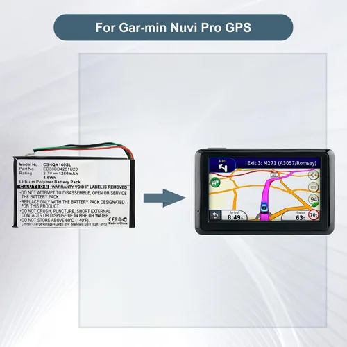Vista 5 de ED38BD4251U20 Batería para Garmin Nuvi 1400 1450 1450T 1490 1490T Pro Batería GPS con herramientas