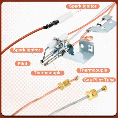 Vista 2 de Conjunto piloto de gas natural 9003542, repuesto para 100109295 9003542005 18324-190 conjunto piloto de calentador de agua, compatible