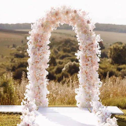 Vista 2 de Kit de arco de globos de metal, marco de arco de columna de globo de amor, soporte de arco de corazón de boda, suministros para bodas, novias, día