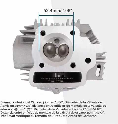 Vista 2 de Cabeza de cilindro Goofit completa para motor de 4 tiempos de 6.71 pulgadas cúbicas para bicicletas todoterreno