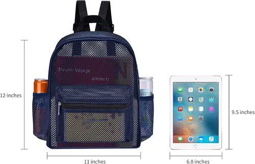 Vista 4 de MAY TREE Mochila de malla para escuela, playa, natación, trabajo al aire libre, fitness, mochila de malla resistente para niños, adultos, niñas