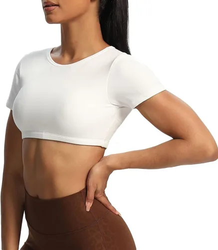 Vista 4 de Aoxjox Camiseta corta de manga corta para mujer, Clarissa con espalda hueca