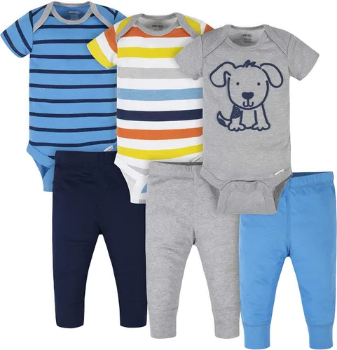Vista 9 de Onesies Brand Paquete de 3 conjuntos de ropa unisex para bebé, mezcla y combina, de recién nacido a 12 meses, conjunto de pantalones Negro Amarillo