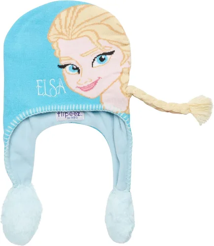 Vista 4 de Disney Flipeez - Gorro de invierno para niña con forro polar 3D con solapa para las orejas Frozen Elsa Minnie Mouse Edad 4-7