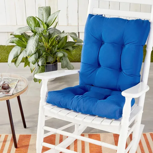 Vista 2 de Klear Vu Solarium - Juego de cojines para silla mecedora para interior y exterior Azul
