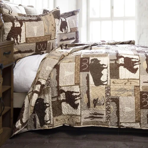 Vista 14 de CARSTENS, INC. Western Aztec Country - Juego de ropa de cama de microfibra de 3 piezas, juego de edredón de microfibra de 3 piezas, Wrangler Western