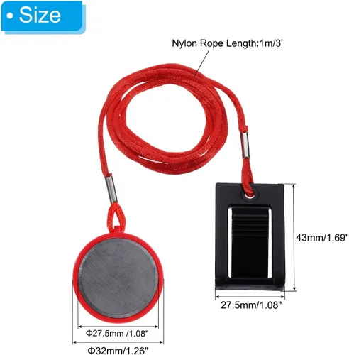 Vista 2 de PATIKIL Llave de seguridad universal para caminadora de 1.26 pulgadas, repuesto de llave de cinta de correr con bloqueo de interruptor de seguridad