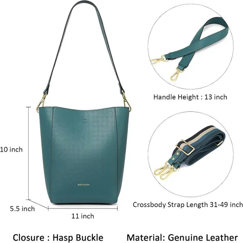 Vista 4 de BOSTANTEN Diseñador de cuero mujeres Hobo Bucket Bag pequeño Crossbody monederos paquete con las mujeres Cartera de cuero RFID bloqueo pequeña