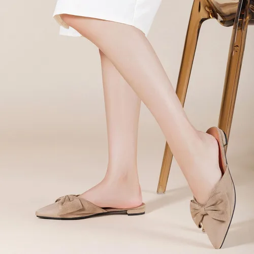 Vista 5 de Trary - Zapatos mocasines sin talón, con puntera puntiaguda y lazo para mujer
