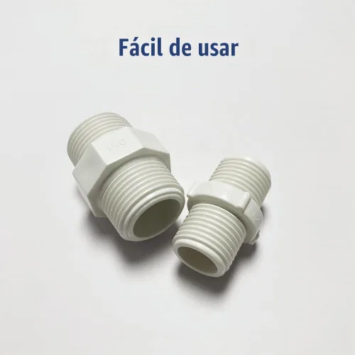 Vista 5 de 2 unids 1-1/2 "PVC accesorios de tubería pezón G1-1/2 X G1-1/2 macho a macho conector adaptador de acoplamiento de rosca HE023-1-1/2